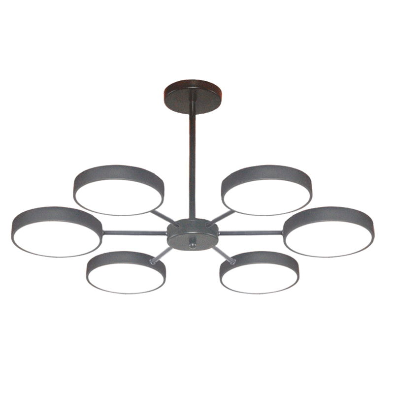 Modern Metal Chandelier Light Fixtures Round Multi-Head Suspension Pendant Lamps