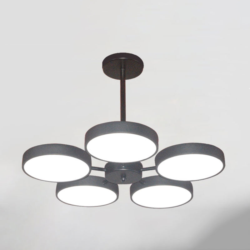 Modern Metal Chandelier Light Fixtures Round Multi-Head Suspension Pendant Lamps