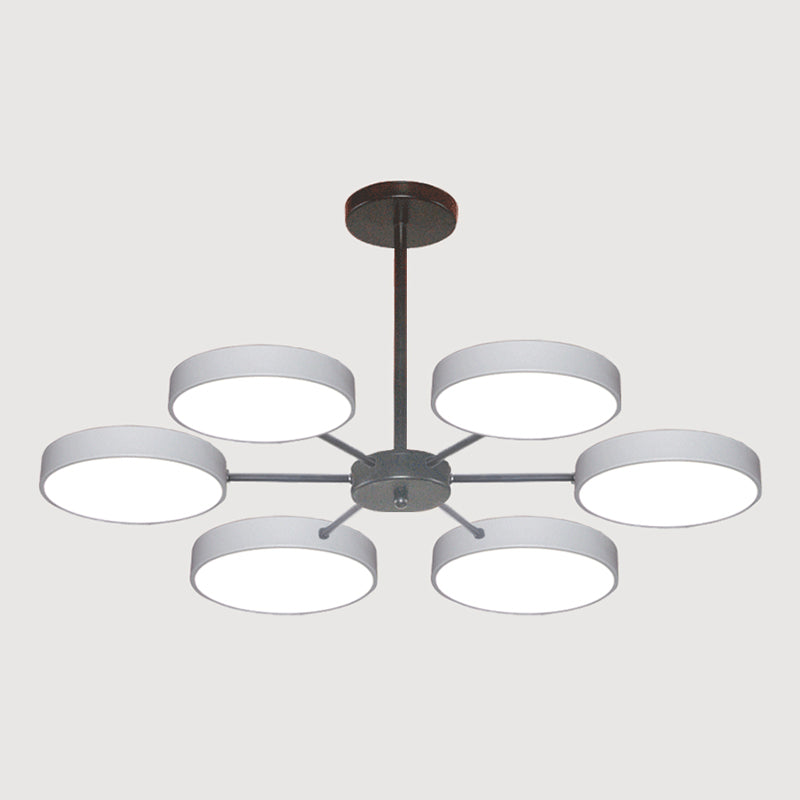 Modern Metal Chandelier Light Fixtures Round Multi-Head Suspension Pendant Lamps
