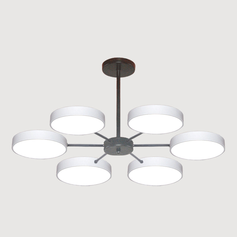 Modern Metal Chandelier Light Fixtures Round Multi-Head Suspension Pendant Lamps
