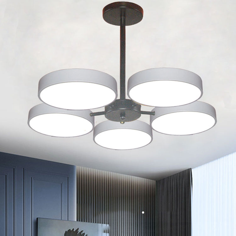 Modern Metal Chandelier Light Fixtures Round Multi-Head Suspension Pendant Lamps