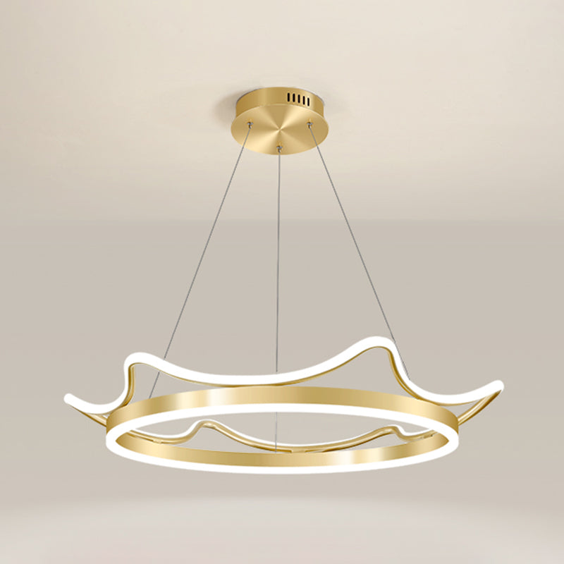 Lámparas de lámparas de lámpara de aluminio modernas Corona de lámparas colgantes de suspensión de 2 luces