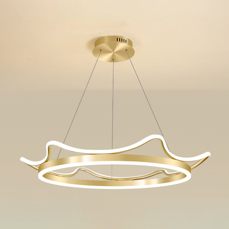 Lámparas de lámparas de lámpara de aluminio modernas Corona de lámparas colgantes de suspensión de 2 luces