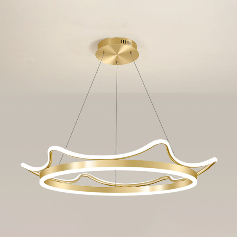 Lámparas de lámparas de lámpara de aluminio modernas Corona de lámparas colgantes de suspensión de 2 luces