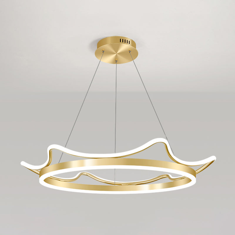 Lámparas de lámparas de lámpara de aluminio modernas Corona de lámparas colgantes de suspensión de 2 luces