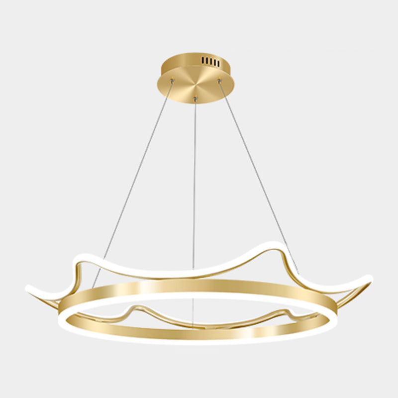 Lámparas de lámparas de lámpara de aluminio modernas Corona de lámparas colgantes de suspensión de 2 luces