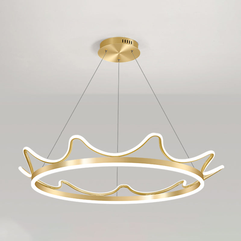 Lámparas de lámparas de lámpara de aluminio modernas Corona de lámparas colgantes de suspensión de 2 luces