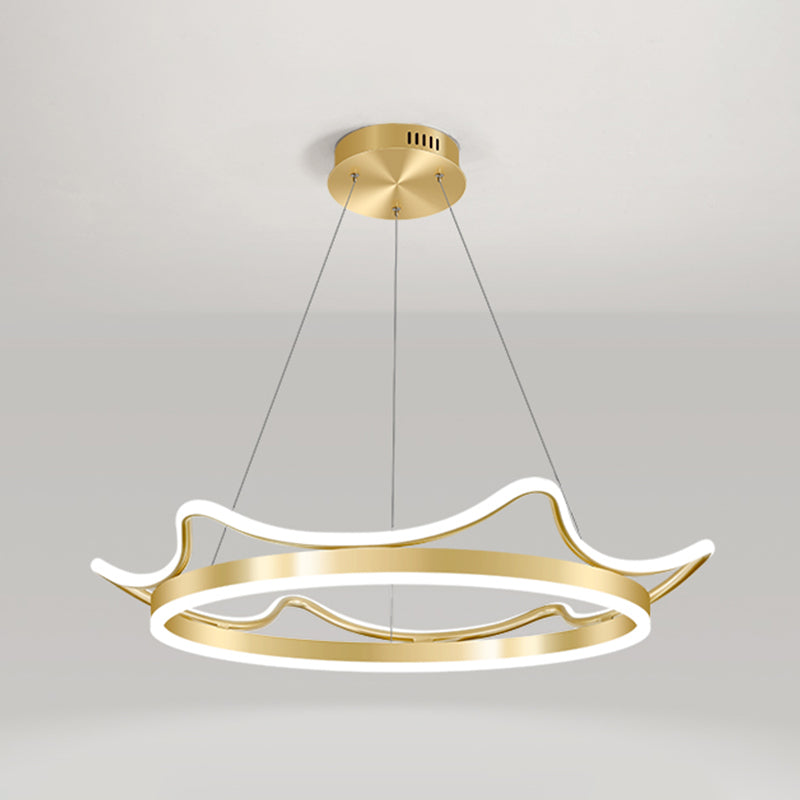 Lámparas de lámparas de lámpara de aluminio modernas Corona de lámparas colgantes de suspensión de 2 luces