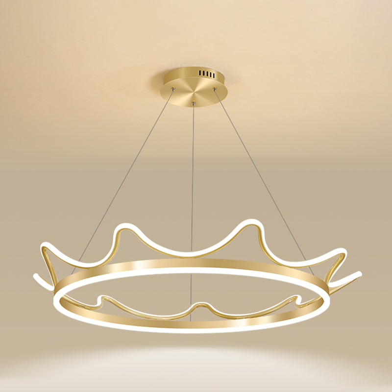 Lámparas de lámparas de lámpara de aluminio modernas Corona de lámparas colgantes de suspensión de 2 luces