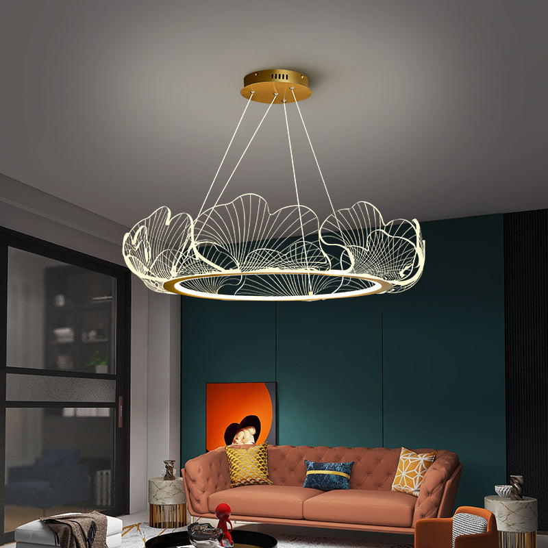 Flower Shape Chandelier Lamp Modern 1 Light LED Hanging Light for Bedroom