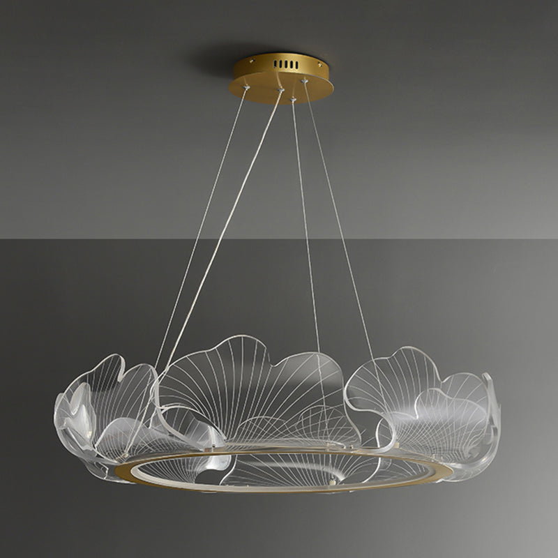 Flower Shape Chandelier Lamp Modern 1 Light LED Hanging Light for Bedroom