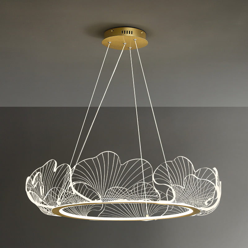 Flower Shape Chandelier Lamp Modern 1 Light LED Hanging Light for Bedroom