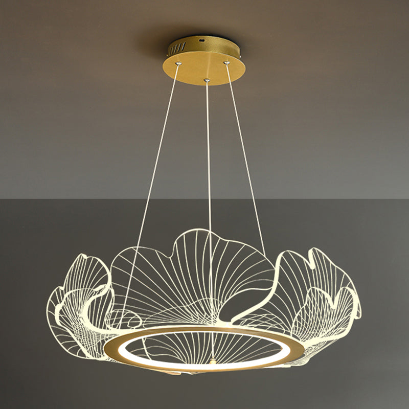 Flower Shape Chandelier Lamp Modern 1 Light LED Hanging Light for Bedroom