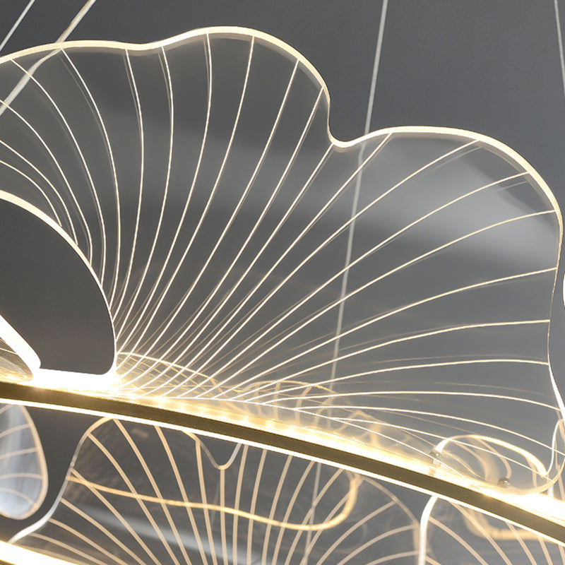 Flower Shape Chandelier Lamp Modern 1 Light LED Hanging Light for Bedroom