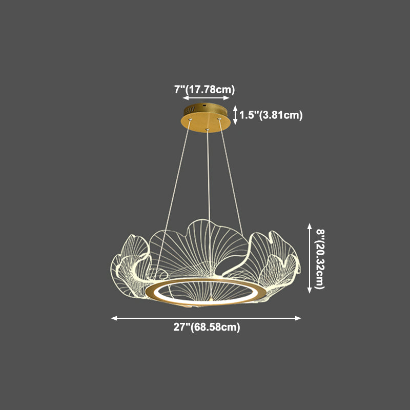 Flower Shape Chandelier Lamp Modern 1 Light LED Hanging Light for Bedroom