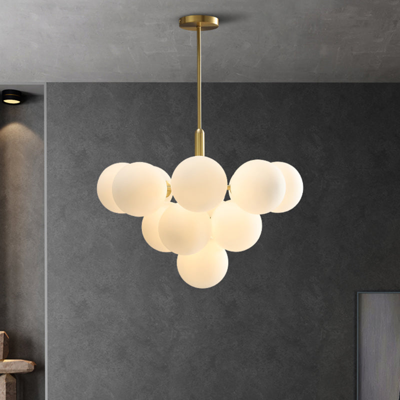 Globe -vorm kroonluchter lamp Noordse multi -licht hangend licht met glas voor slaapkamer