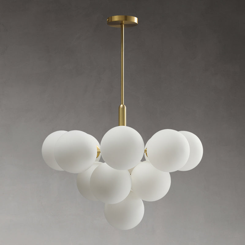 Globe -vorm kroonluchter lamp Noordse multi -licht hangend licht met glas voor slaapkamer