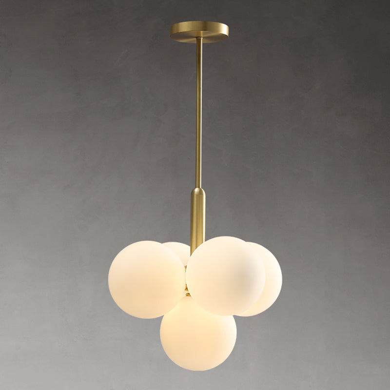 Globe -vorm kroonluchter lamp Noordse multi -licht hangend licht met glas voor slaapkamer