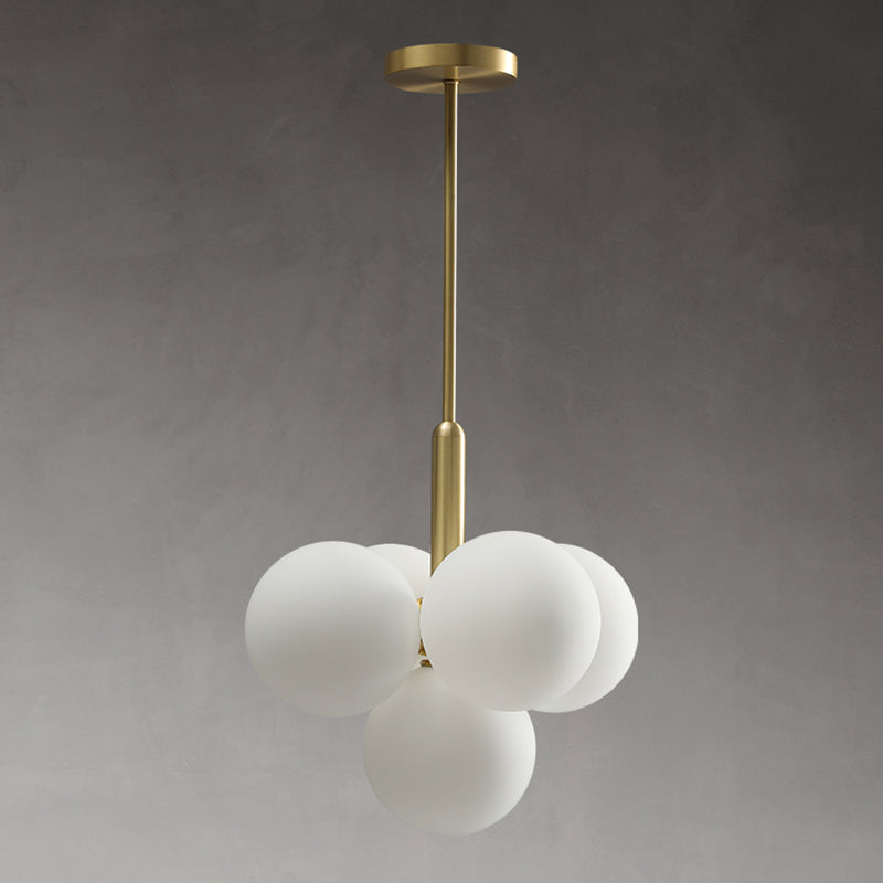 Globe -vorm kroonluchter lamp Noordse multi -licht hangend licht met glas voor slaapkamer