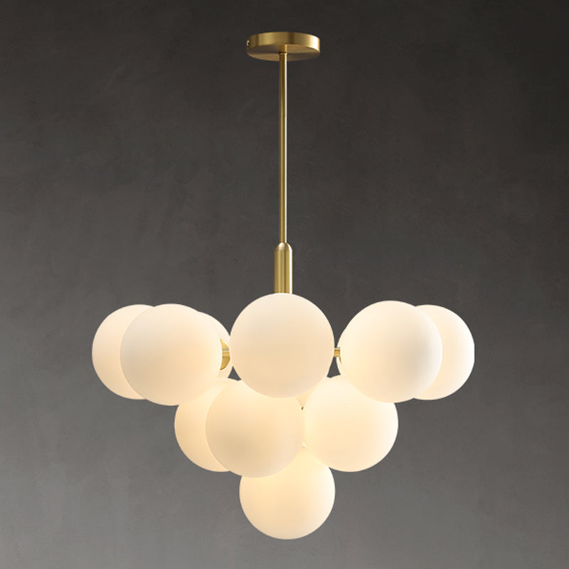 Globe -vorm kroonluchter lamp Noordse multi -licht hangend licht met glas voor slaapkamer