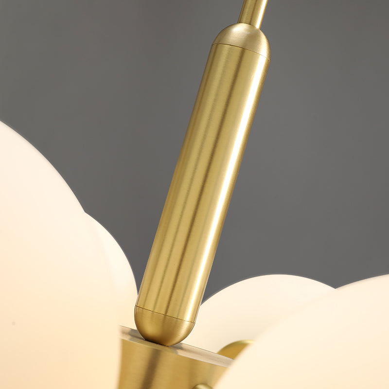 Globe -vorm kroonluchter lamp Noordse multi -licht hangend licht met glas voor slaapkamer