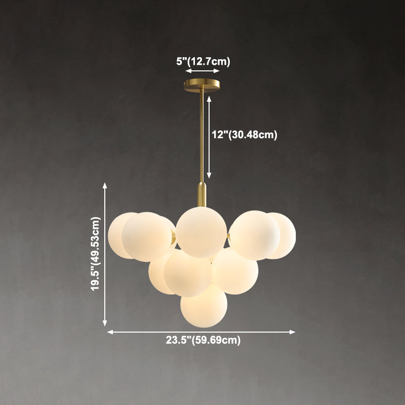 Globe -vorm kroonluchter lamp Noordse multi -licht hangend licht met glas voor slaapkamer