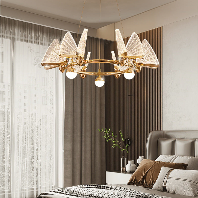 Lámpara de lámpara múltiple de forma de mariposa moderna Luz colgante de luz para dormitorio