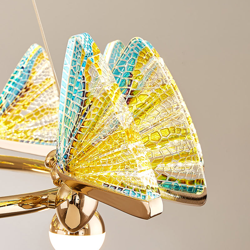 Lámpara de lámpara múltiple de forma de mariposa moderna Luz colgante de luz para dormitorio