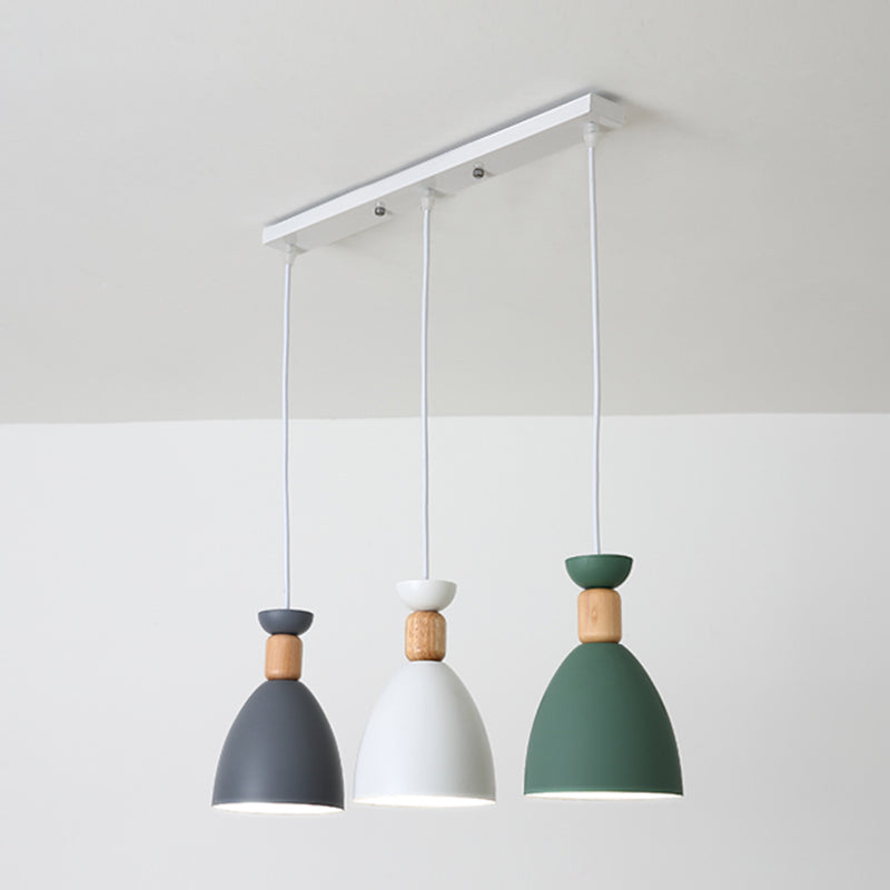 3 Köpfe Anhänger leichter Metallschatten moderne Hanglampen für Wohnzimmer