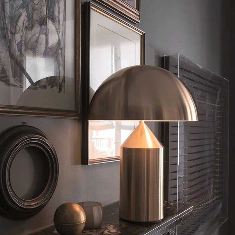 Mushroom Shaped Desk Lamp Modern Simple Metallic Table Lamp for Living Room Bedroom