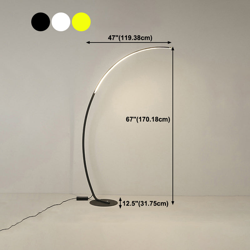 Lampadaire en forme d'arc en aluminium LED minimaliste LED debout pour le salon