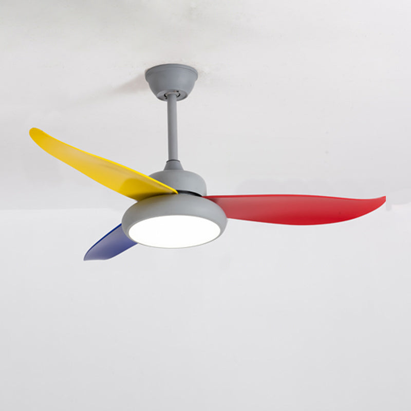 Luz de ventilador redondeo de dormitorio Luz de la sala de estar de metal LED Semi Flush Techo de techo de montaje