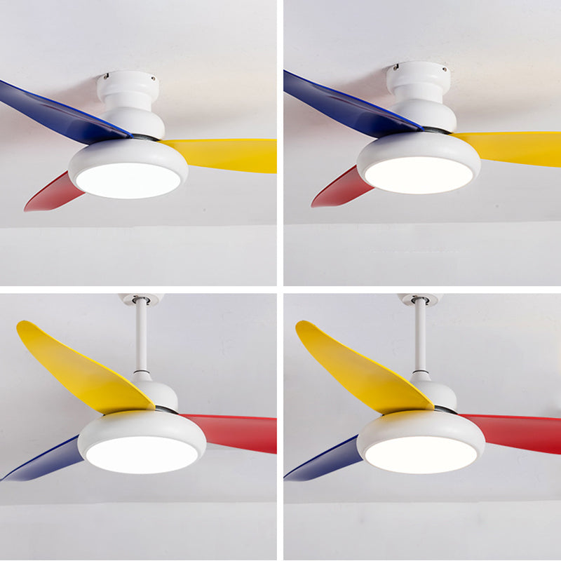 Luz de ventilador redondeo de dormitorio Luz de la sala de estar de metal LED Semi Flush Techo de techo de montaje