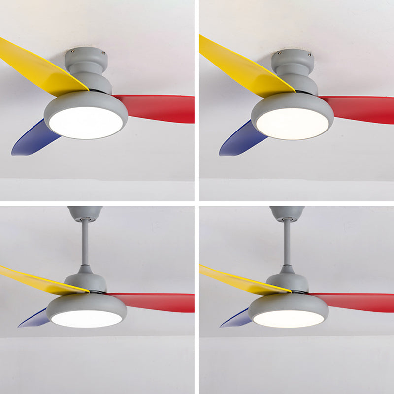 Luz de ventilador redondeo de dormitorio Luz de la sala de estar de metal LED Semi Flush Techo de techo de montaje