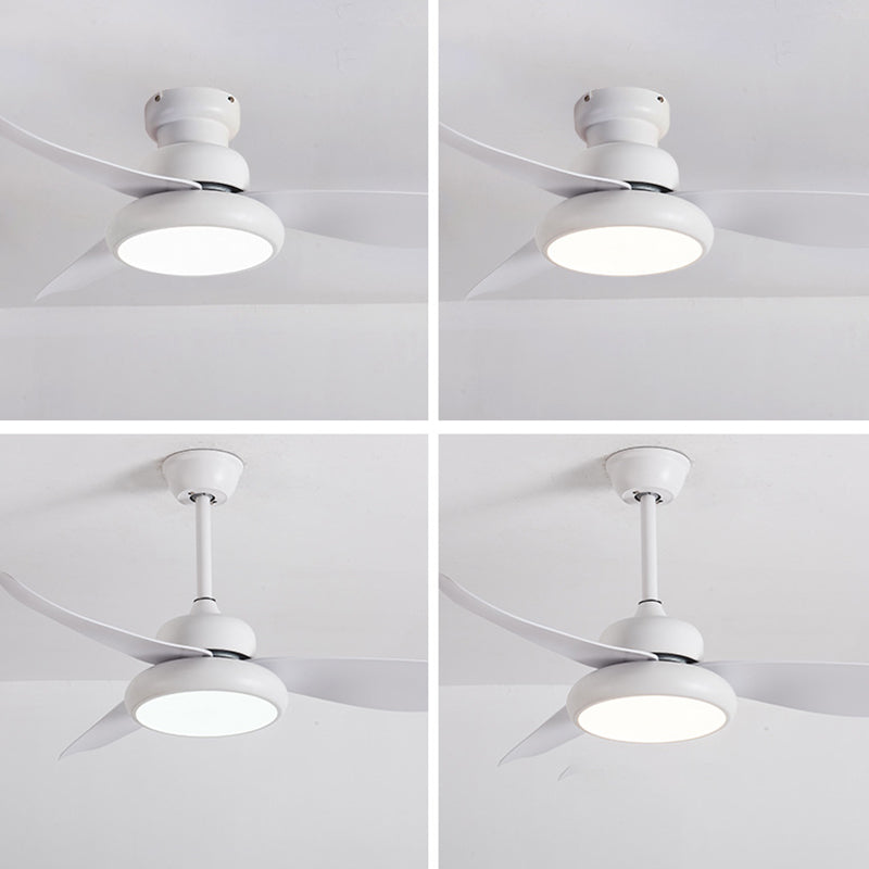 Luz de ventilador redondeo de dormitorio Luz de la sala de estar de metal LED Semi Flush Techo de techo de montaje