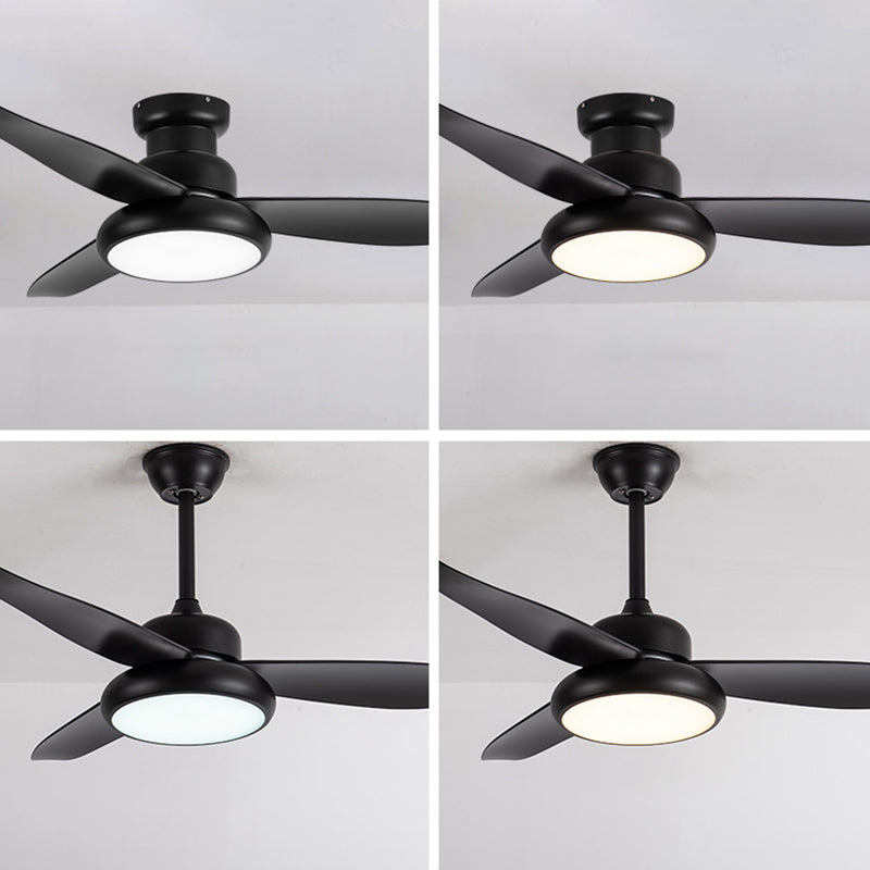 Luz de ventilador redondeo de dormitorio Luz de la sala de estar de metal LED Semi Flush Techo de techo de montaje