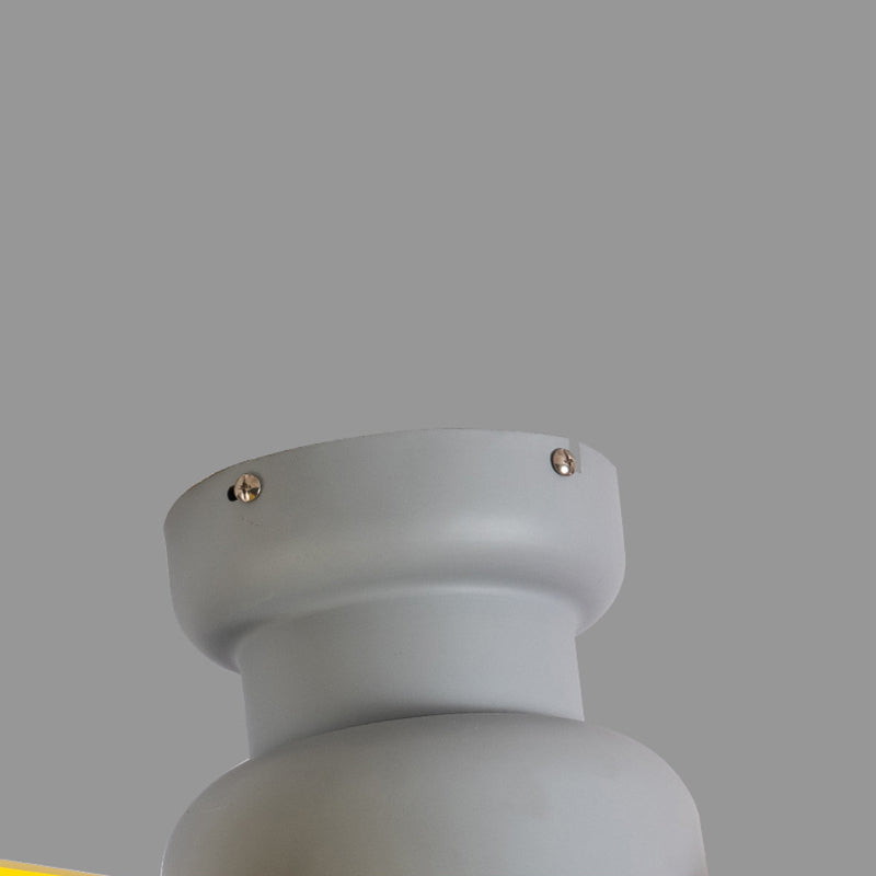 Luz de ventilador redondeo de dormitorio Luz de la sala de estar de metal LED Semi Flush Techo de techo de montaje