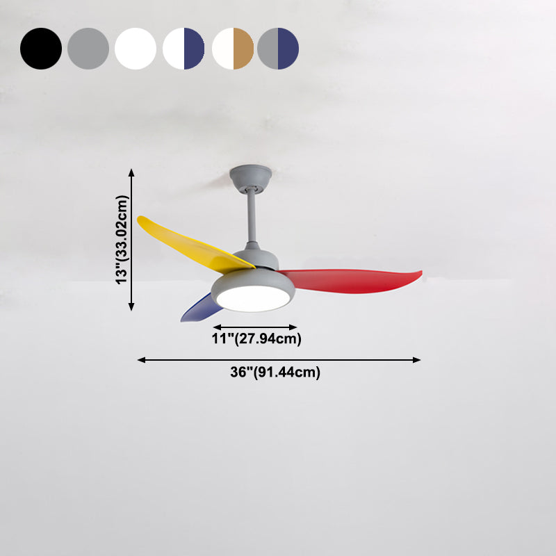 Luz de ventilador redondeo de dormitorio Luz de la sala de estar de metal LED Semi Flush Techo de techo de montaje