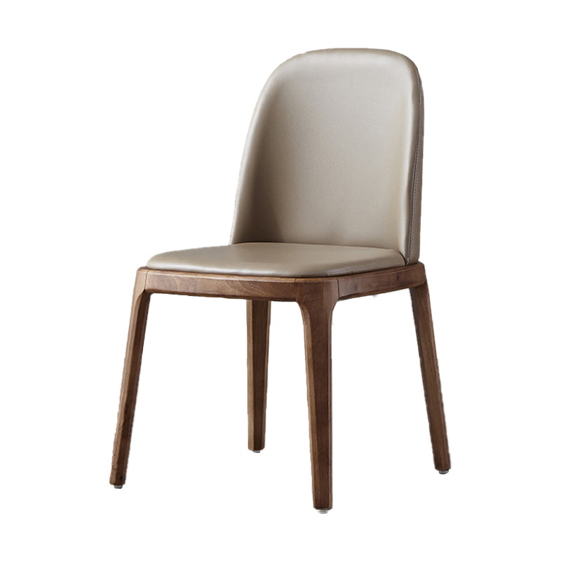 Sillas de comedor de madera de estilo moderno, silla sin brazos con respaldo sólido para cocina