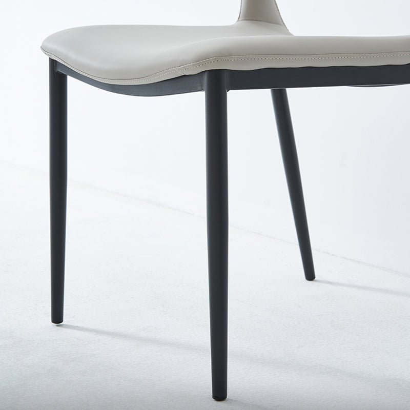 Minimalist Open Back Dining Side Chairs Leather Dining Side Chair for Home