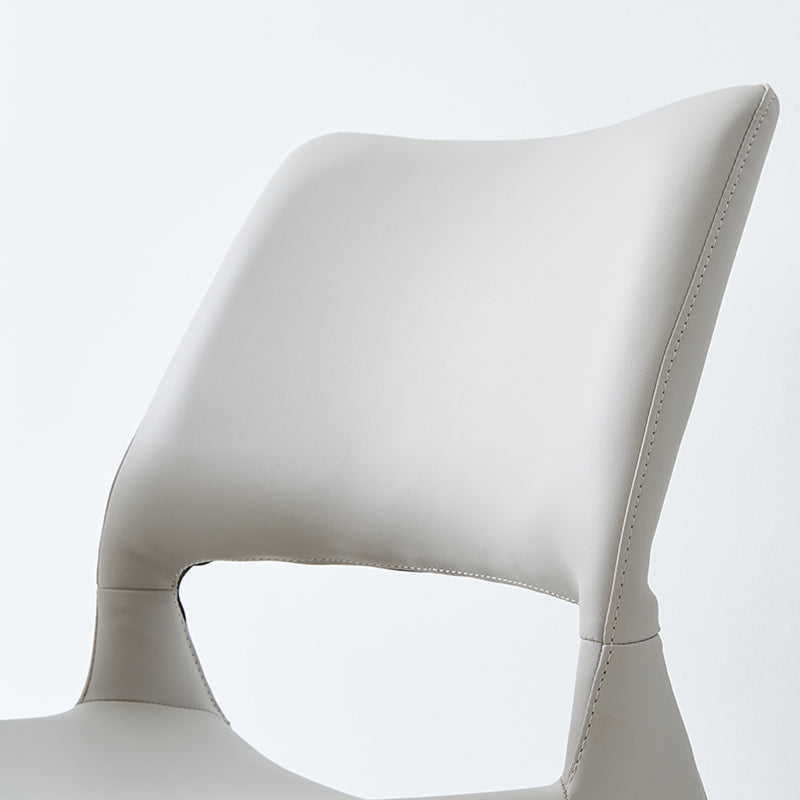Minimalist Open Back Dining Side Chairs Leather Dining Side Chair for Home