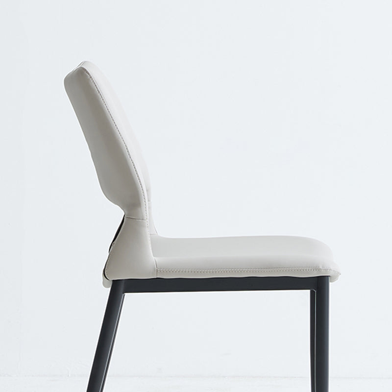 Minimalist Open Back Dining Side Chairs Leather Dining Side Chair for Home