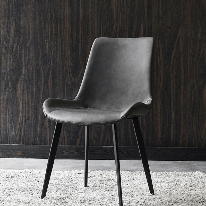 Chaises de salle à manger en cuir contemporain des chaises latérales sans bras solides