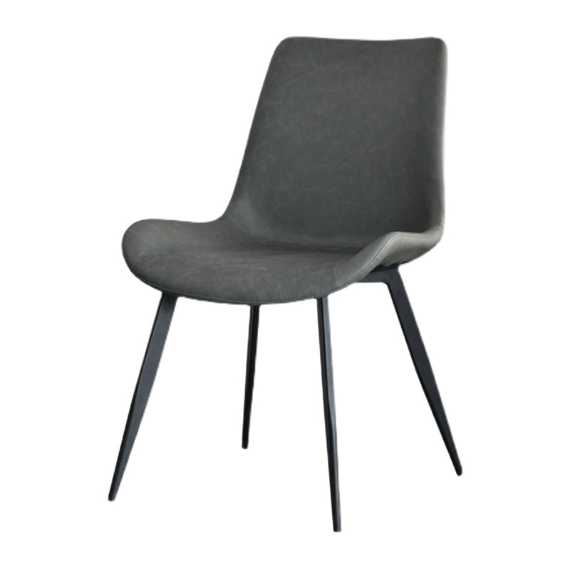 Chaises de salle à manger en cuir contemporain des chaises latérales sans bras solides