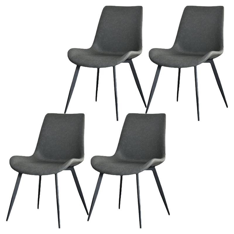 Chaises de salle à manger en cuir contemporain des chaises latérales sans bras solides