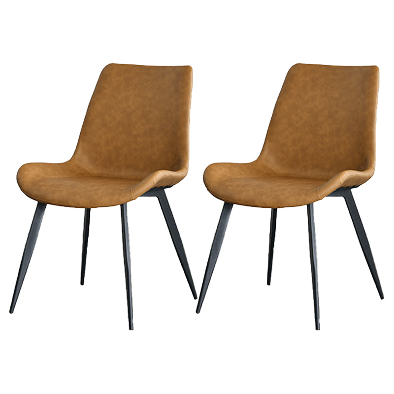 Chaises de salle à manger en cuir contemporain des chaises latérales sans bras solides