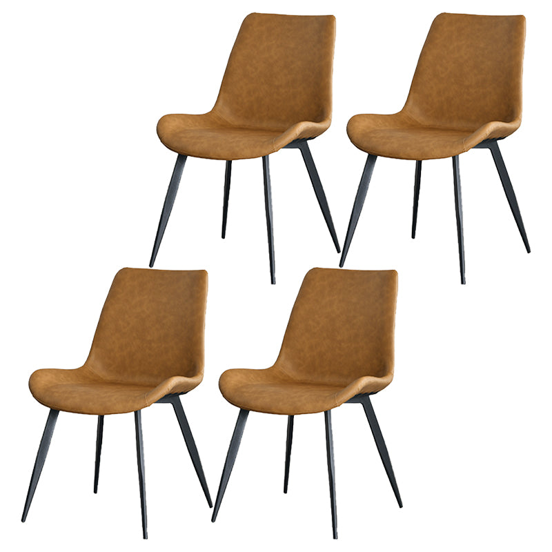 Chaises de salle à manger en cuir contemporain des chaises latérales sans bras solides