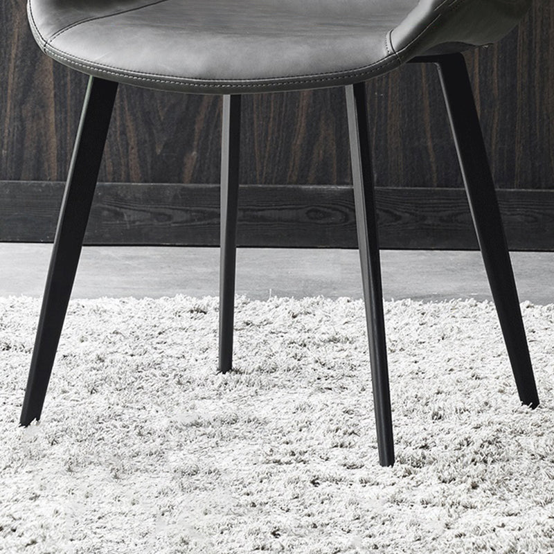 Chaises de salle à manger en cuir contemporain des chaises latérales sans bras solides