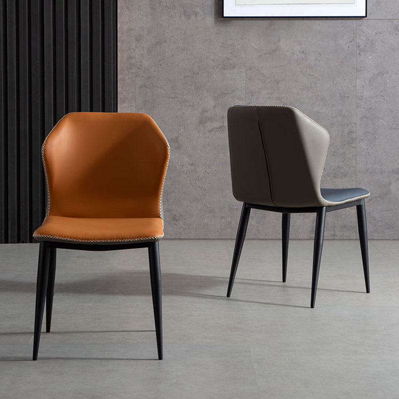 Chaise d'appoint d'intérieur industrielle Chaise de salle à manger rembourrée en métal à oreilles (Ensemble de 2)