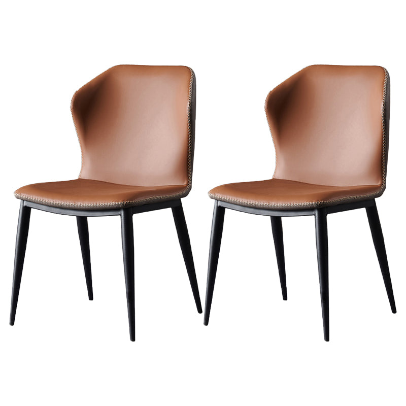 Chaise d'appoint d'intérieur industrielle Chaise de salle à manger rembourrée en métal à oreilles (Ensemble de 2)